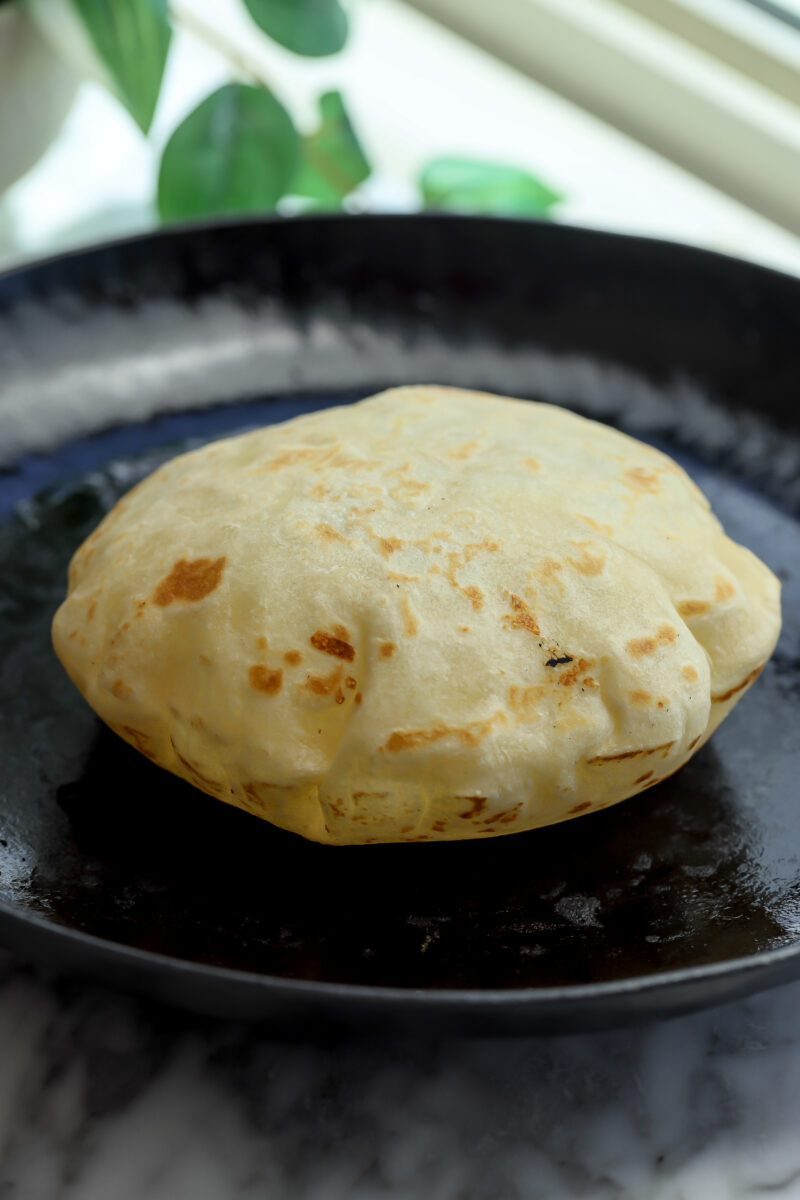 Tortillas de Harina with cheese poofed