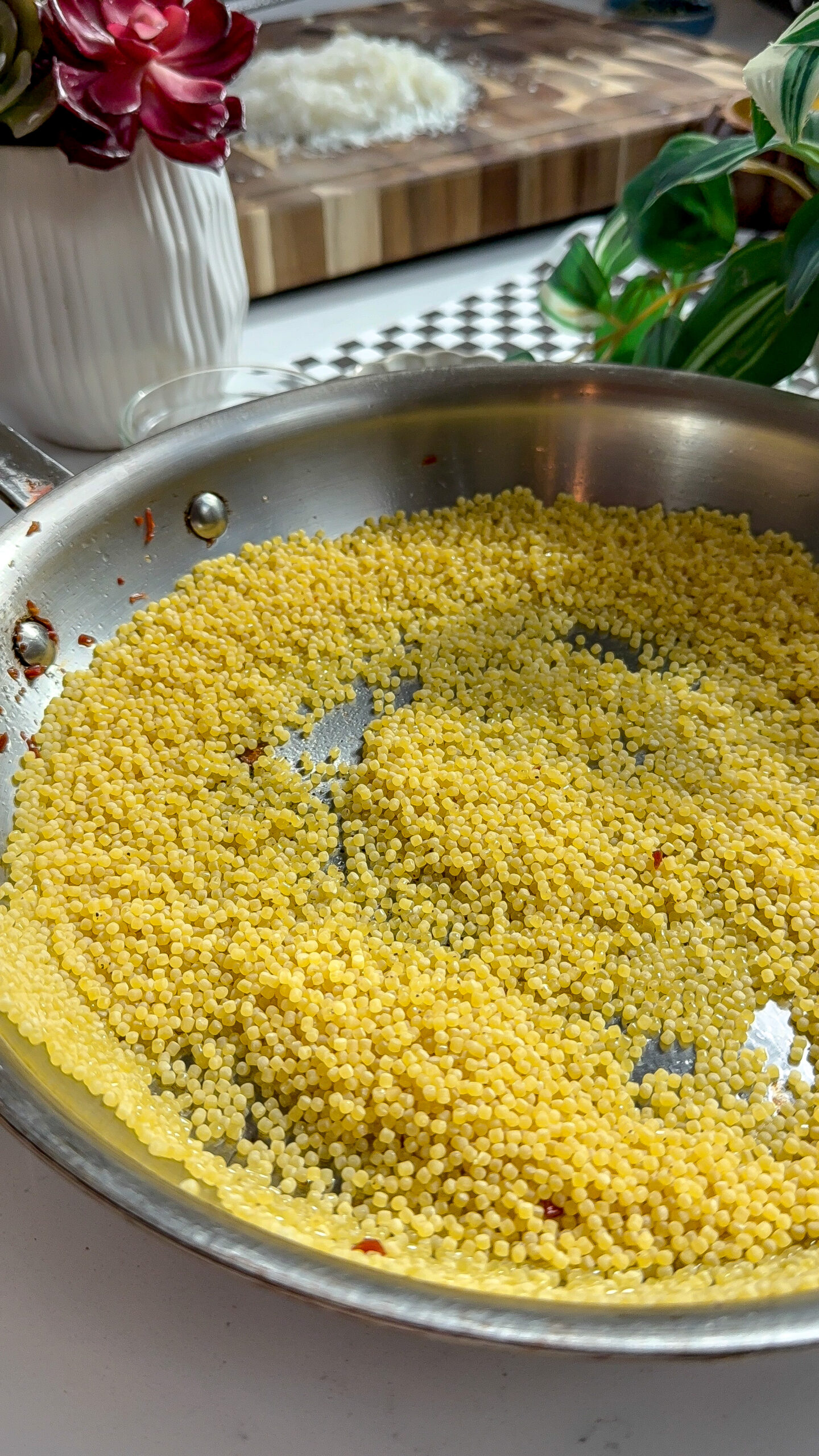 browning in a saucepan