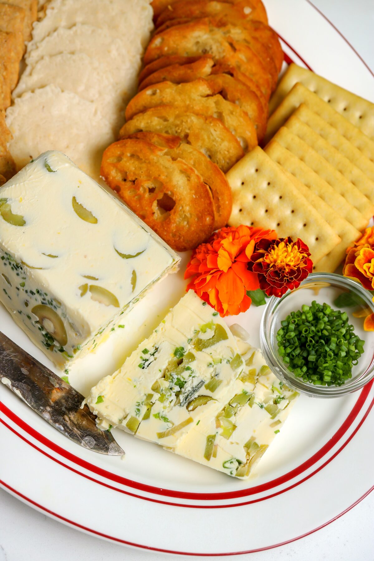 A recipe for butter terrine with layers of olives, vodka and brine, making it taste like a dirty martini.