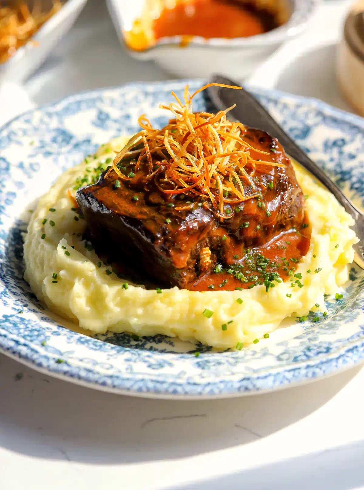 Boneless braised beef recipe with a maple miso sauce.